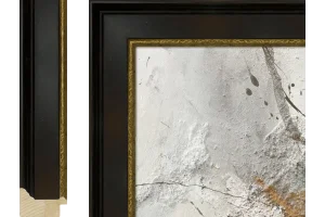 Schilderijlijst Epoque zwart met goudbies 50mm