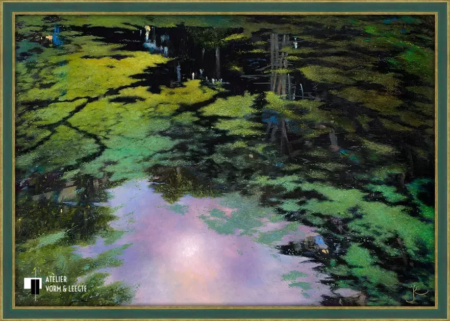 Mensinge 2 - Jacqueline Kasemier - in sierlijst Procida groen-goud 36mm