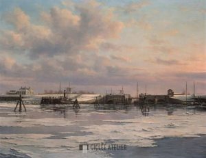 Sluis bij Zoutkamp vanaf zee - Peter Sterkenburg
