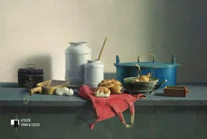 Stilleven met rode tas - Henk Helmantel - giclee op canvas