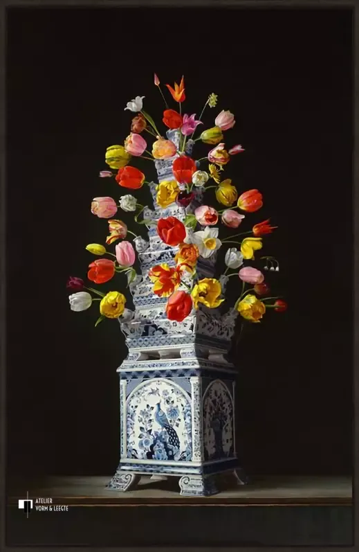 Tulpenvaas - Roman Reisinger - in baklijst Atelier zwart 10 mm