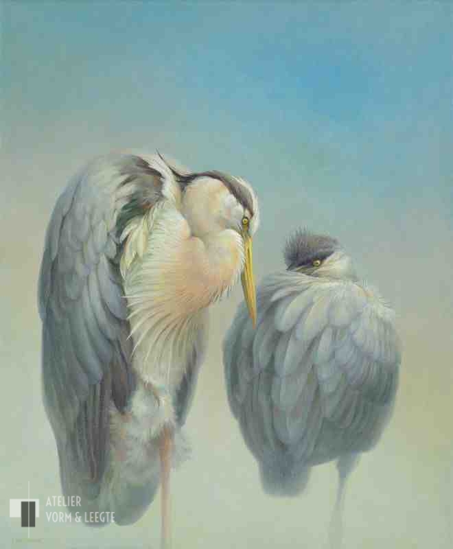 Twee reigers - Erik van Ommen - gicleekunst