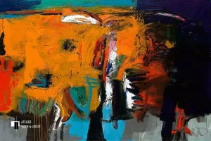 Blue Center - Gerriet Postma - giclee op canvas