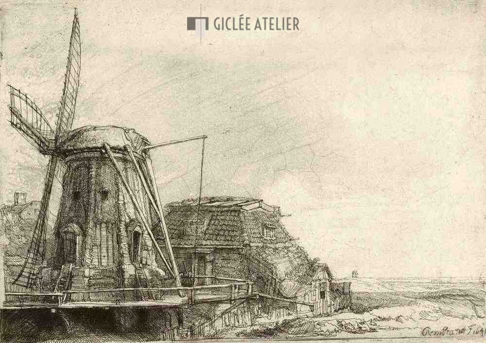De Molen - Rembrandt van Rijn - gicleekunst
