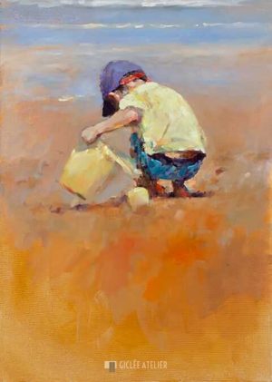Geel emmertje - Dinie Boogaart - gicleekunst
