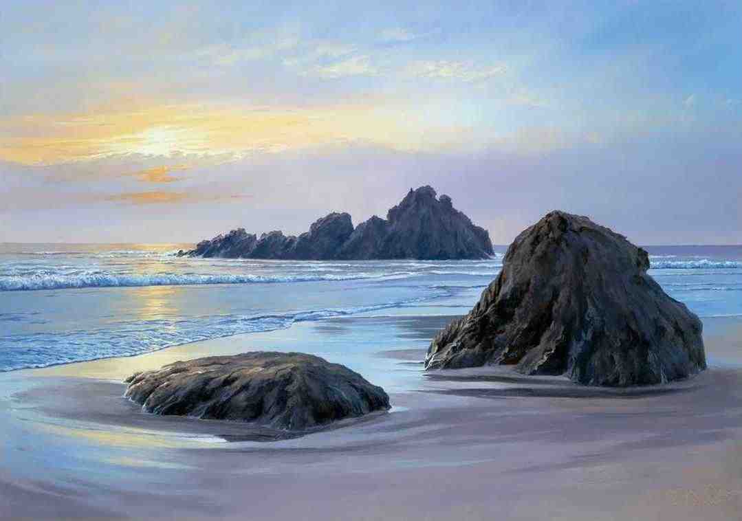 Sunset at Big Sur - Sigurd Schneider - gicleekunst