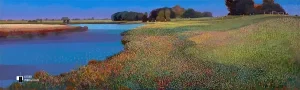 Aan de oever van het Reitdiep - Ton Dubbeldam - giclee op canvas