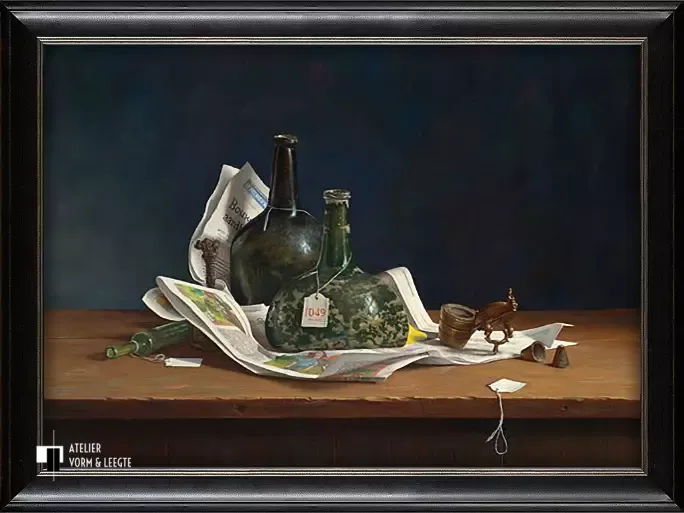 Van de veiling - Rob Møhlmann - in sierlijst Brussel zwart-zilver 50mm