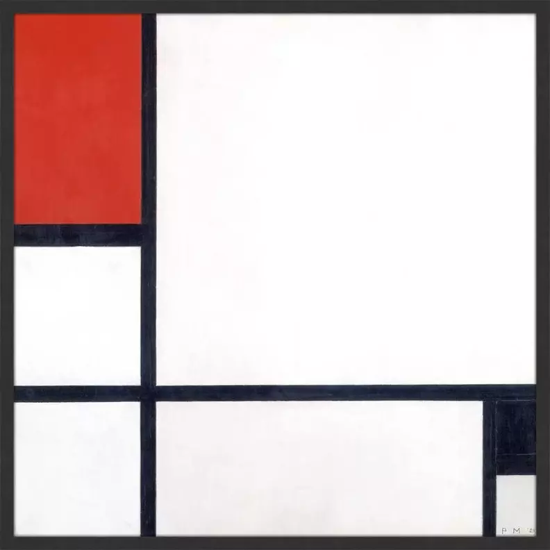 1929 Compositie - Piet Mondriaan - in sierlijst Wash Black 24mm