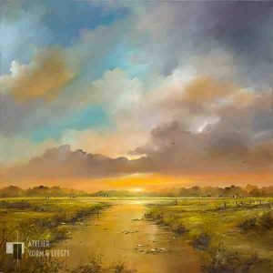 Lage Zon - Jan Kooistra - gicleekunst