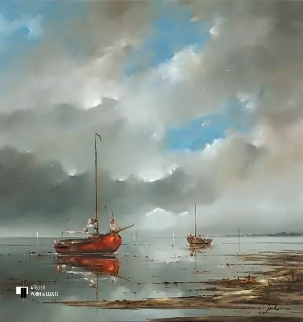 Wad, het laatste licht - Jan Kooistra - giclee op canvas
