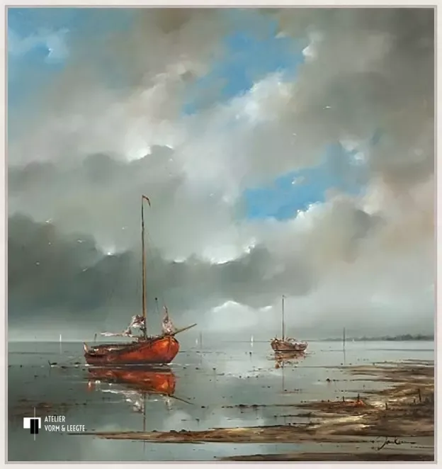 Wad, het laatste licht - Jan Kooistra - in baklijst Atelier whitewash 10mm