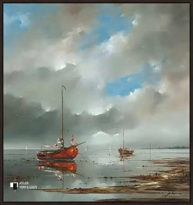 Wad, het laatste licht - Jan Kooistra - in baklijst Atelier zwart 10mm