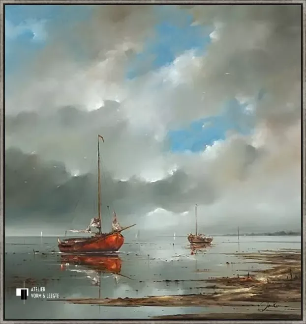 Wad, het laatste licht - Jan Kooistra - in baklijst Shape zwart-zilver 8mm
