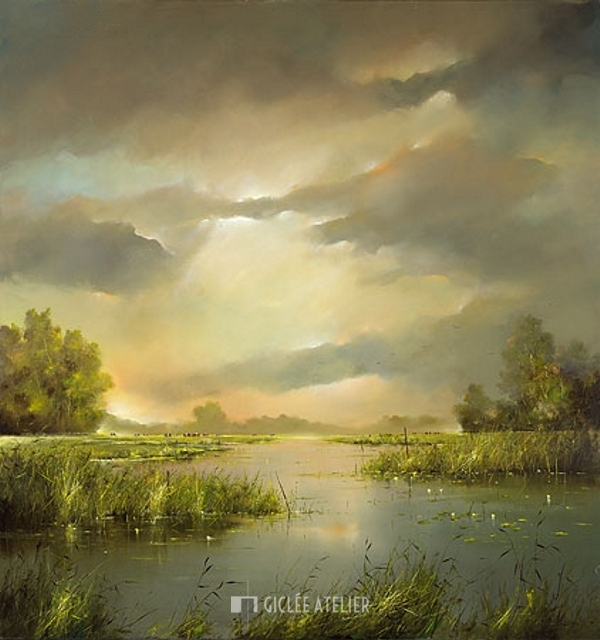 Koeien in de verte - Jan Kooistra - gicleekunst