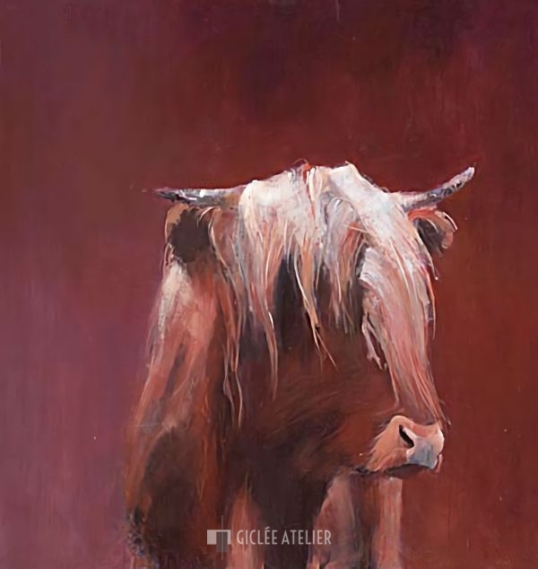 Schotse hooglander in rood - Hiske Wiersma - gicleekunst