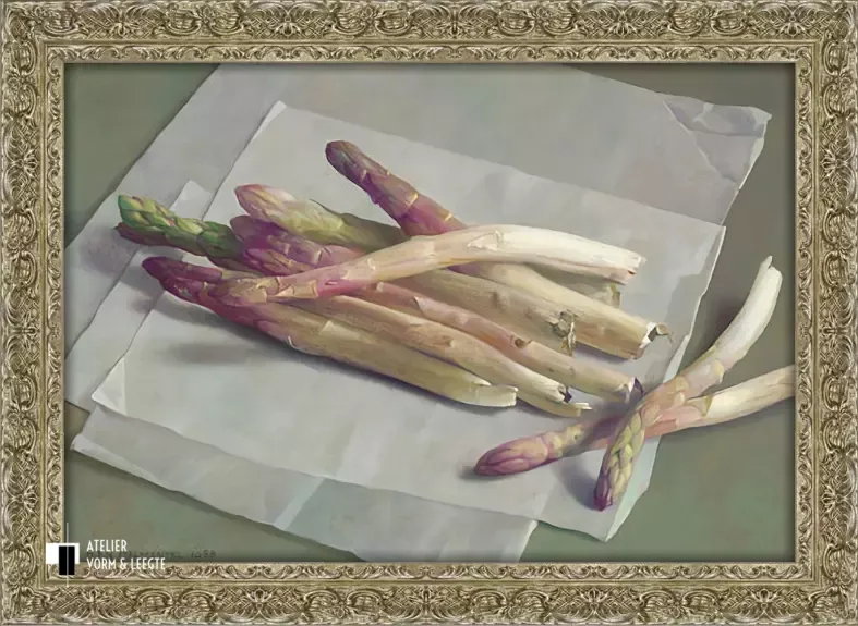 Asperges - Henk Helmantel - in sierlijst Fenice medium zilver 30mm