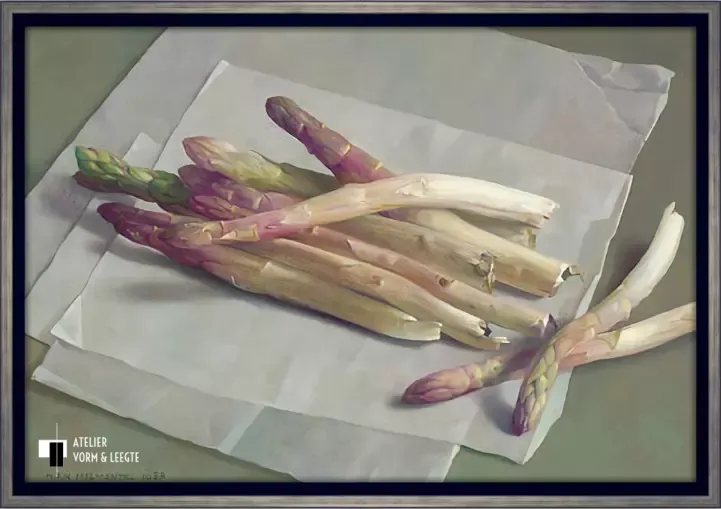 Asperges - Henk Helmantel - in sierlijst Nina zwart-zilver 13mm