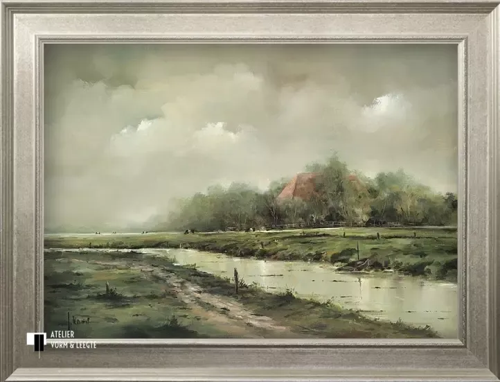 Lakenvelders - Jan Kooistra - in sierlijst Chateau zilver 72mm