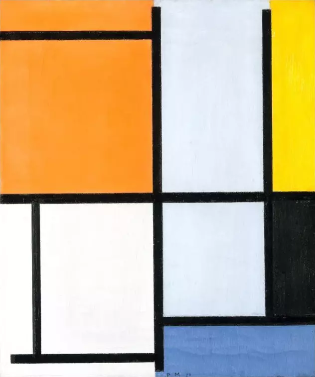 1921 compositie - Piet Mondriaan - artwerk op canvas