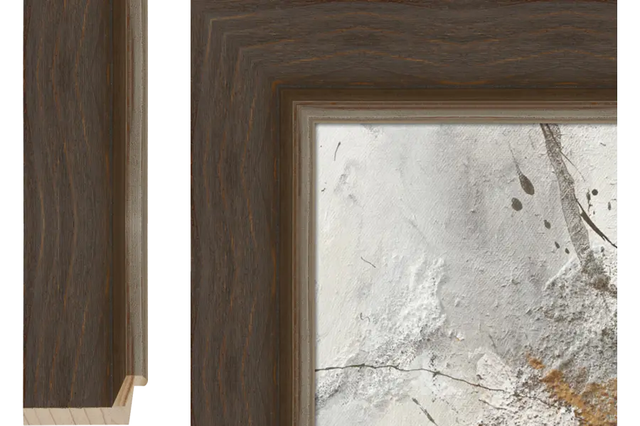Schilderijlijst Kadur taupe zilver - 77 mm