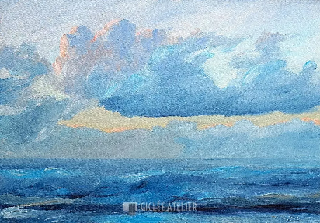 Avondstemming aan zee - Werner Maier - gicleekunst