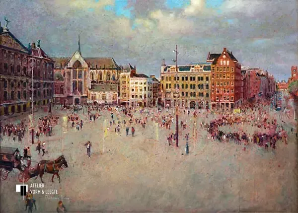 De Dam in Amsterdam - Christiaan Afman - giclee op canvas