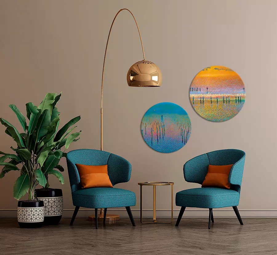 Art Circles van Ton Dubbeldam aan de wand