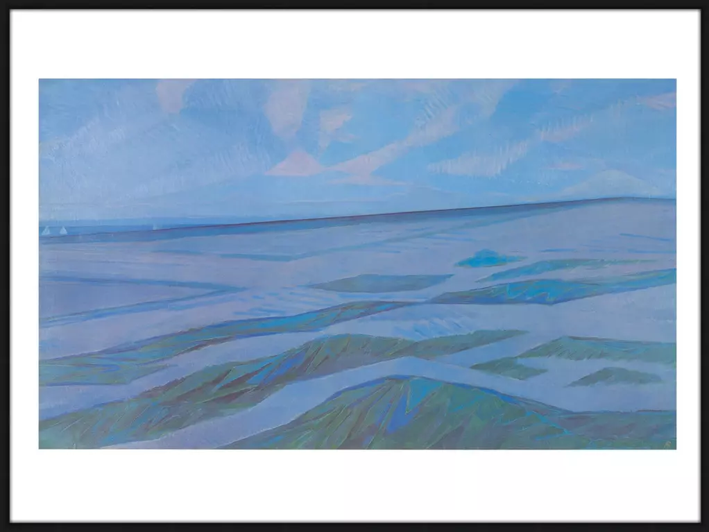 Duinlandschap - Piet Mondriaan - kunstdruk in aluminium houtfineerlijst