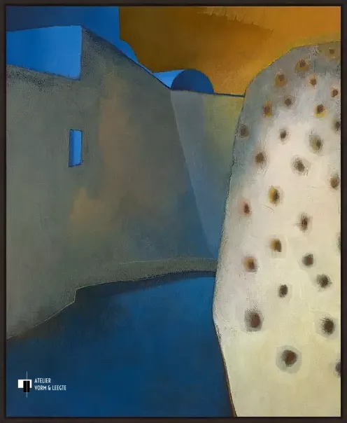 Santorini - Maria Megens - in baklijst Atelier zwart 10mm