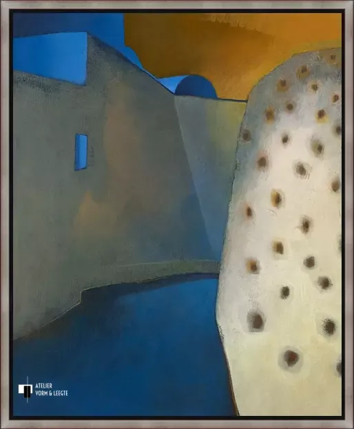 Santorini - Maria Megens - in baklijst Majory zwart-zilver 24mm