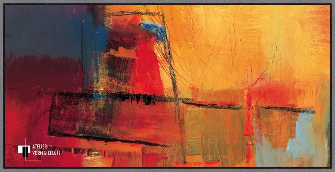 Abstract Day Horizontal - Bea Danckaert - in baklijst Atelier zwart-zilver 10mm