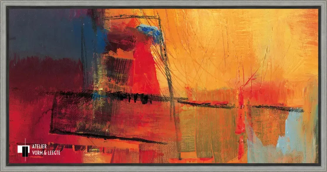 Abstract Day Horizontal - Bea Danckaert - in baklijst Shape zwart-zilver 18mm