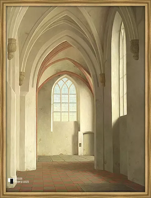 De zuidbeuk van de Petrus en Pauluskerk in Loppersum - Henk Helmantel - in sierlijst Villa antiek goud 35mm