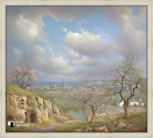 Mergelland - Patrick Creyghton - in sierlijst Procida creme-zilver 36mm
