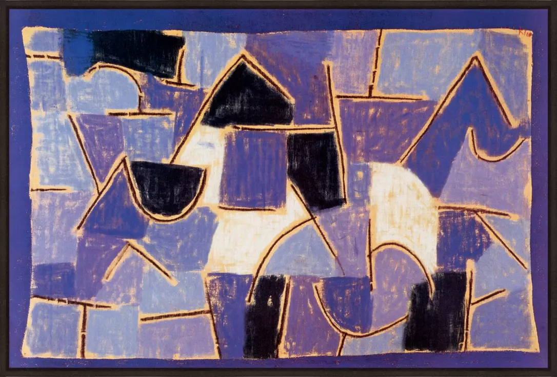 Blauwe Nacht - Paul Klee - in baklijst Atelier zwart 10mm