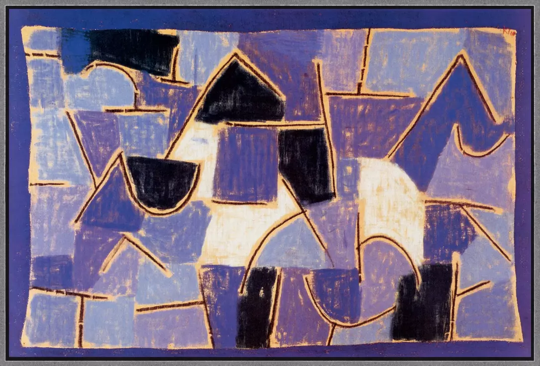 Blauwe Nacht - Paul Klee - in baklijst Atelier zwart-zilver 10mm